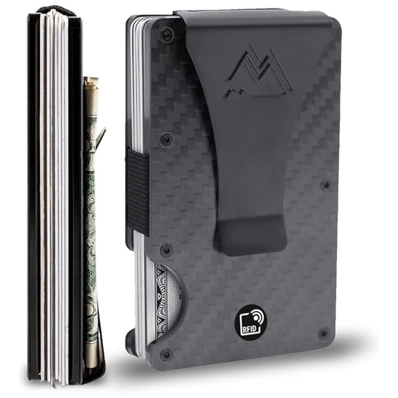 Other - New Minimalist Slim RFID Metal Black Wallet, Credit Card Holder & Money Clip